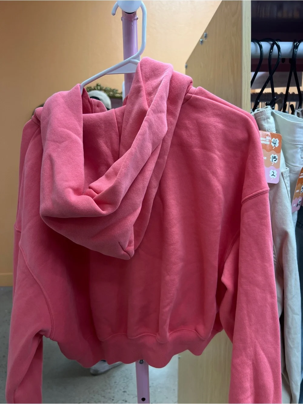 Nike Coral-Pink Button-Placket Hoodie